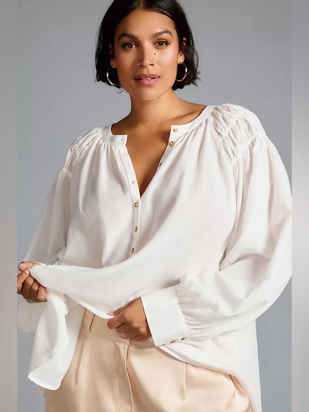 Pilcro (Anthropologie) Popover Long Sleeve Blouse